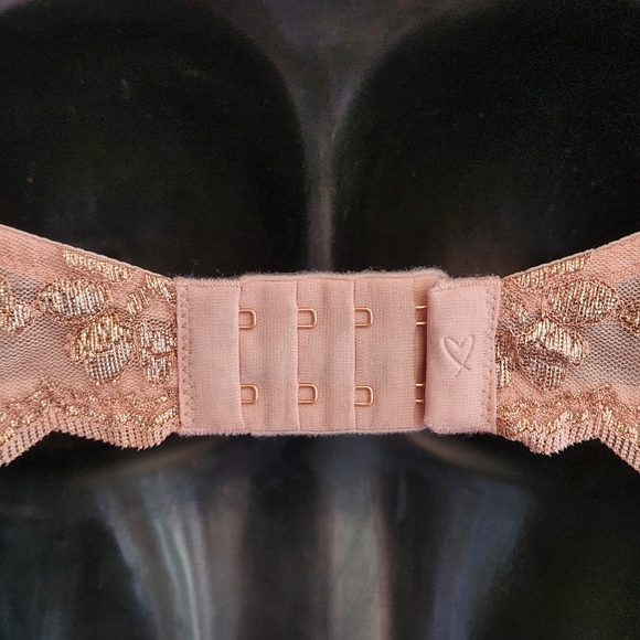 Victoria's Secret Pink & Rose Gold Metallic Dream Angels Lightly Lined Bra (36C) - Picture 6 of 8